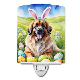 NEW Leonberger Easter Egg Hunt Ceramic Night Light Compact, UL-Certified, Ideal for Bedroom, Bathroom, Nursery, Hallway, Kitchen, 6x4x3, Multicol