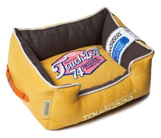 Touchdog Original Sporty Vintage Throwback Reversible Plush Rectangular Dog Bed (size: large)